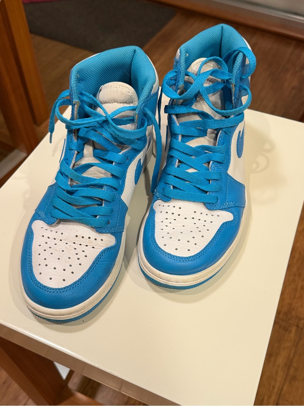 Nike Kids Blue and White High-Top Sneakers